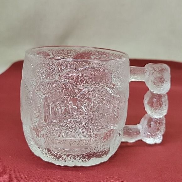 2 Vintage McDonalds Flintstones Mug Glass Cup RocDonalds 1993! - Picture 5 of 16